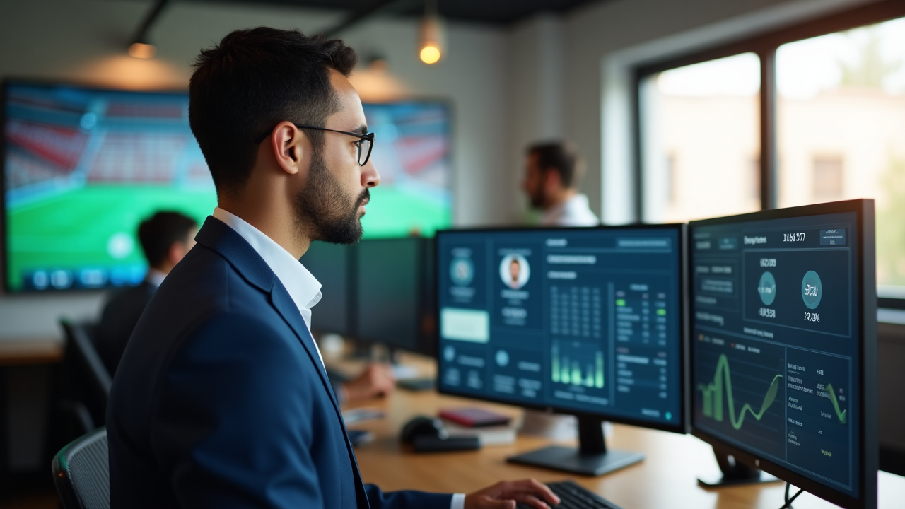 Sports analytics professional at work